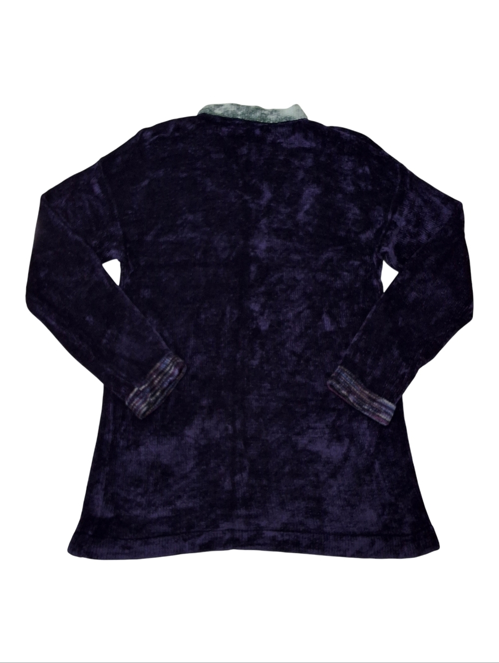 Ani Barrie~Womens VTG Multicolor Velvet Cardigan~Whimsical Purple Blue~Teacher~S - Picture 3 of 8